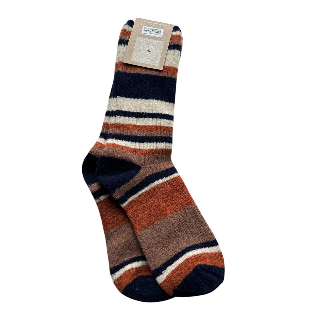 Madewell Cozy‎ Striped Crew Socks Wool Blend Warm Winter Cabin Socks